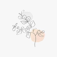 Leaf vector line art minimal beige pastel illustration