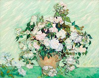Roses (1890) by <a href="http://www.rawpixel.com/search/Vincent%20Van%20Gogh?sort=curated&amp;page=1">Vincent Van Gogh</a>. Original from The National Gallery of Art. Digitally enhanced by rawpixel.