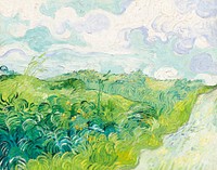 Green Wheat Fields, Auvers (1890) by <a href="http://www.rawpixel.com/search/Vincent%20Van%20Gogh?sort=curated&amp;page=1">Vincent Van Gogh</a>. Original from The National Gallery of Art. Digitally enhanced by rawpixel.