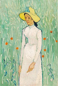 Girl in White (1890) by Vincent Van Gogh. Original from The National Gallery of Art. Digitally enhanced by rawpixel.