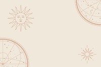 Antique sun with face psd background with constellation map