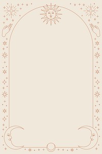 Celestial icons vector phone background on beige