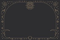 Monoline celestial icons frame background on black