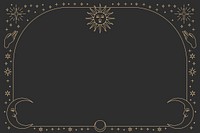 Monoline celestial icons frame vector desktop background on black