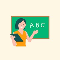 Teaching English class vector character flat graphic