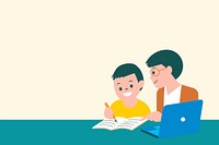 Home tutoring background vector education in the new normal