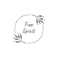 Free spirit wording with a gray round badge vector