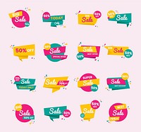 Sale badge vector design set