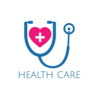 Blue and pink heart checkup health care vector