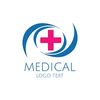 Blue and pink  medical care service logo vector