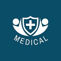 Blue medical care service logo vector
