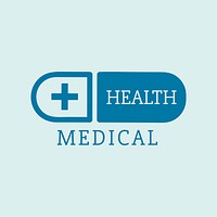 Blue medical health care capsule symbol vector