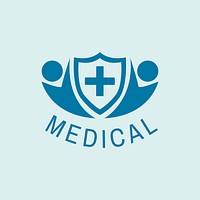 Blue medical care service logo vector