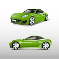 Green sports car isolated on white vector