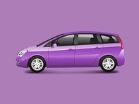 Purple MPV minivan automobile vector