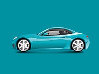 Blue sports car in a blue background vector