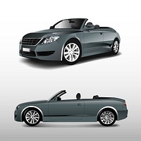 Gray convertible car isolated on white vector