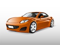 Orange sports car isolated on white vector