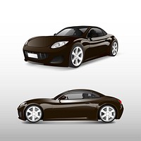 Brown sports car isolated on white vector