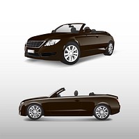 Brown convertible car isolated on white vector