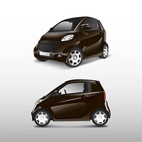 Brown compact hybrid car vector