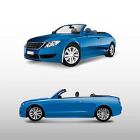Blue convertible car isolated on white vector