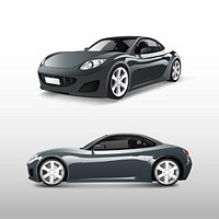 Gray sports car isolated on white vector
