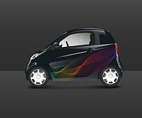 Compact hybrid car with special design vector