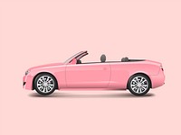 Pink convertible in a pink background vector