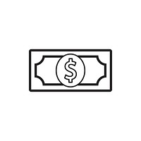 Banknote icon vector