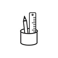 Pencil and ruler icon vector