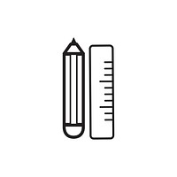 Pencil and ruler icon vector