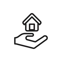 House with hand icon vector