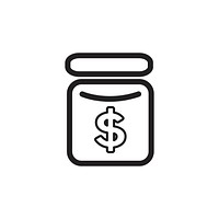 Money jar icon vector