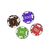 Illustration of gambling tokens vector
