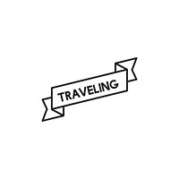 Illustration of travel ribbon banner vector