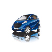 Blue micro car isolated on white vector