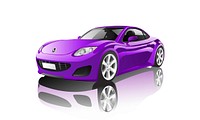 Purple sports car isolated on white vector