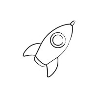 Illustration of rocket icon vector