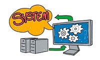 Illustration of computer system vector