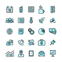 Illustration of business icons set vector