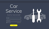 Illustration of car service website vector
