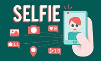 Illustration of selfie concept vector