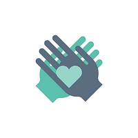 Illustration of helping hands support icons vector