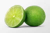 Sliced lime clipart, citrus fruit psd