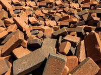 Pile of bricks, free public domain CC0 photo