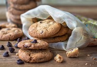 Homemade chocolate chip cookies. Free public domain CC0 photo.