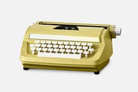 Vintage yellow typewriter mockup design resource 
