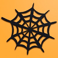 Black spider&#39;s web on an orange background design resource 