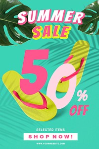 50% off template summer sale promotion advertisement